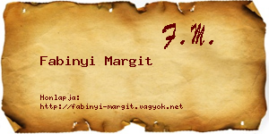 Fabinyi Margit névjegykártya